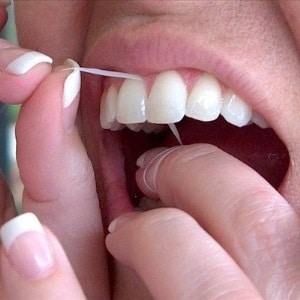 flossing teeth